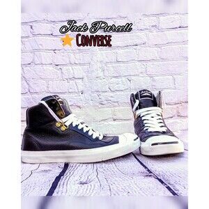 Converse Jack Purcell black/white leather high top